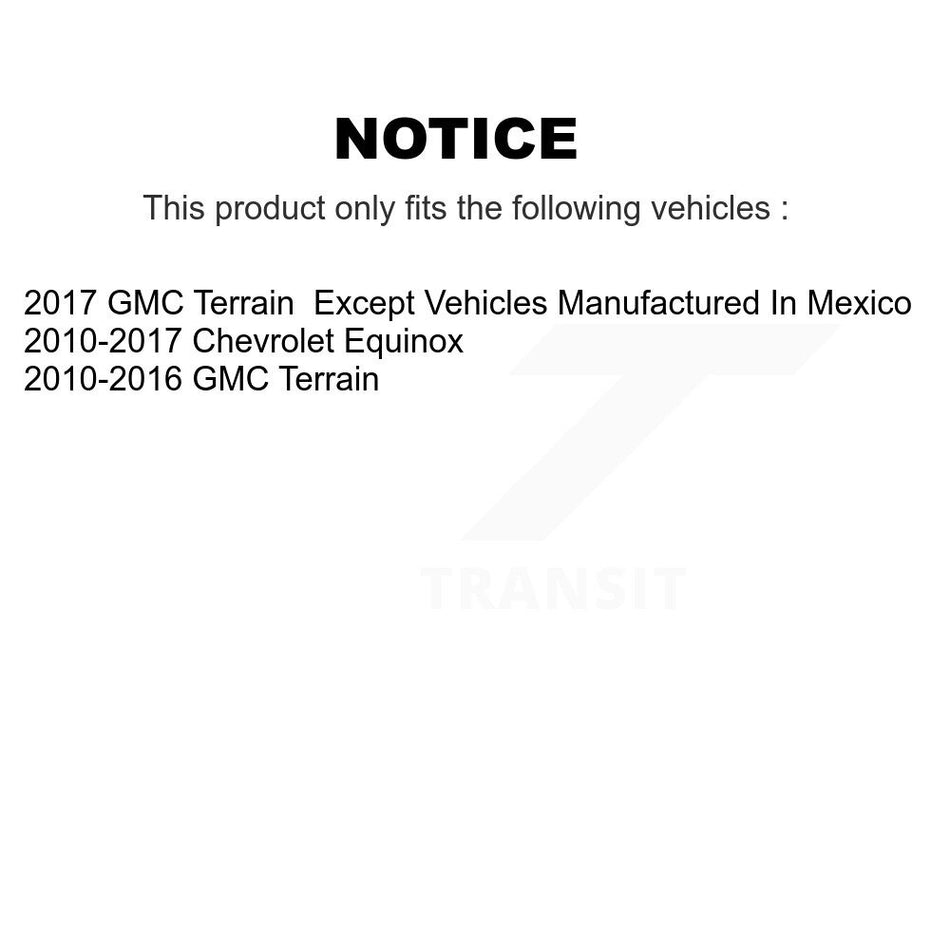 Front Rear Coated Disc Brake Rotors And Ceramic Pads Kit For 2010-2017 Chevrolet Equinox GMC Terrain KGC-101353