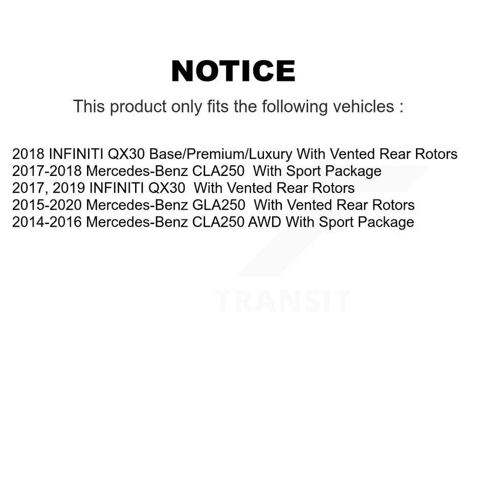 Front Rear Coated Disc Brake Rotors And Ceramic Pads Kit For Mercedes-Benz GLA250 CLA250 INFINITI QX30 KGC-101356