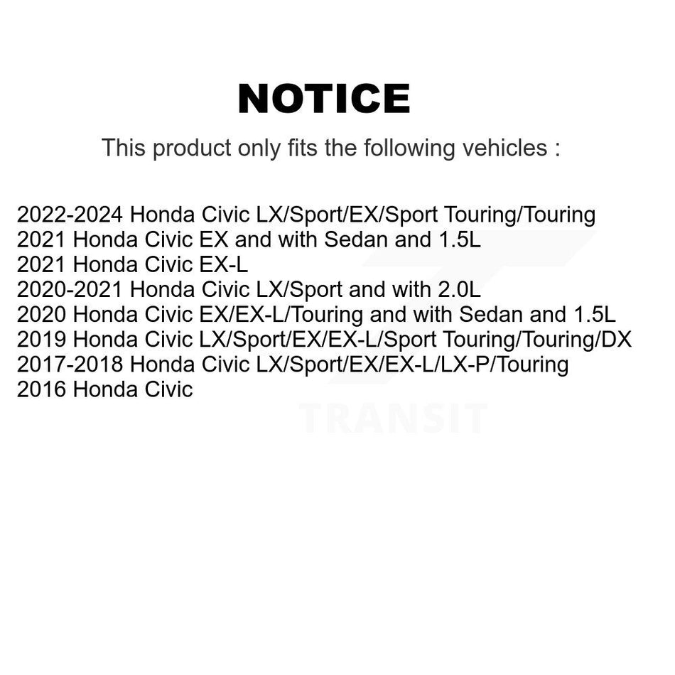 Rear Coated Disc Brake Rotors And Ceramic Pads Kit For Honda Civic KGC-101417