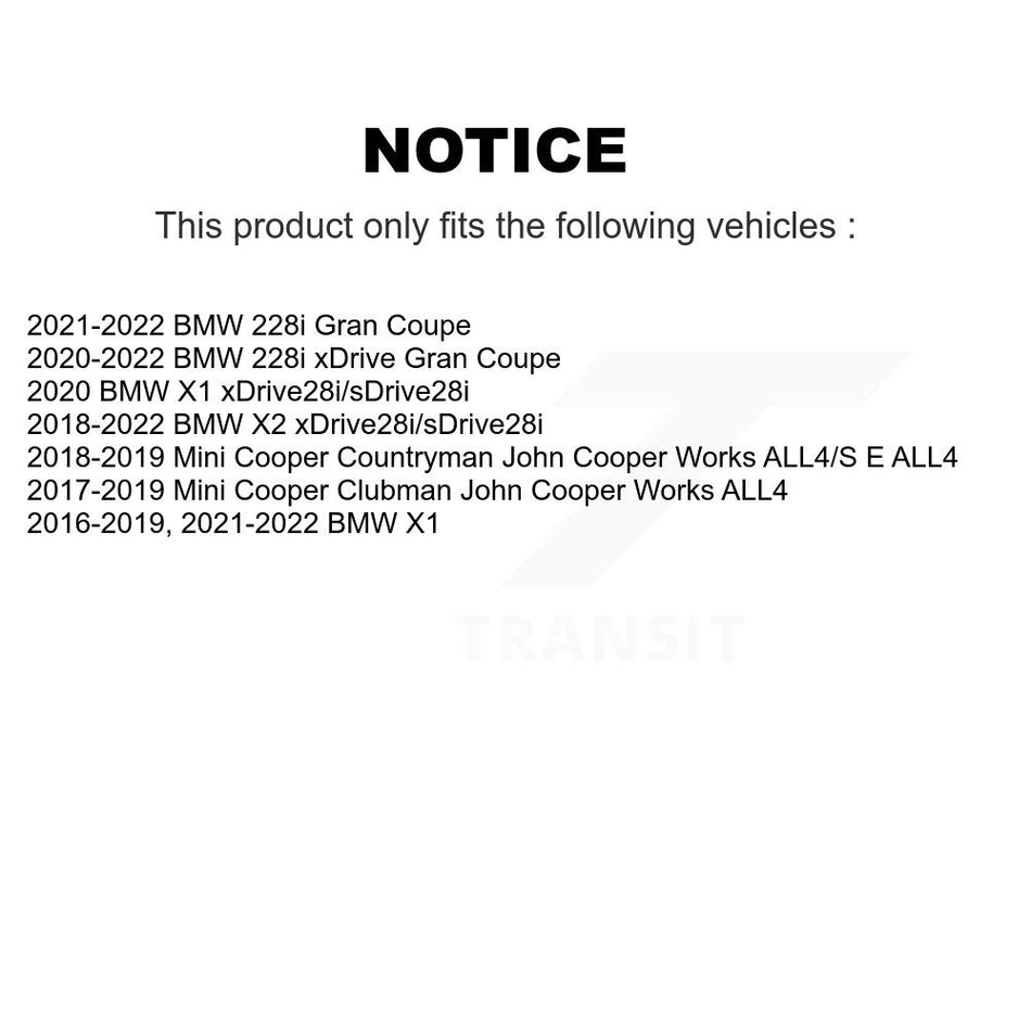 Rear Coated Brake Rotor Ceramic Pad Kit For BMW X1 Mini X2 Cooper Countryman Clubman 228i KGC-101530