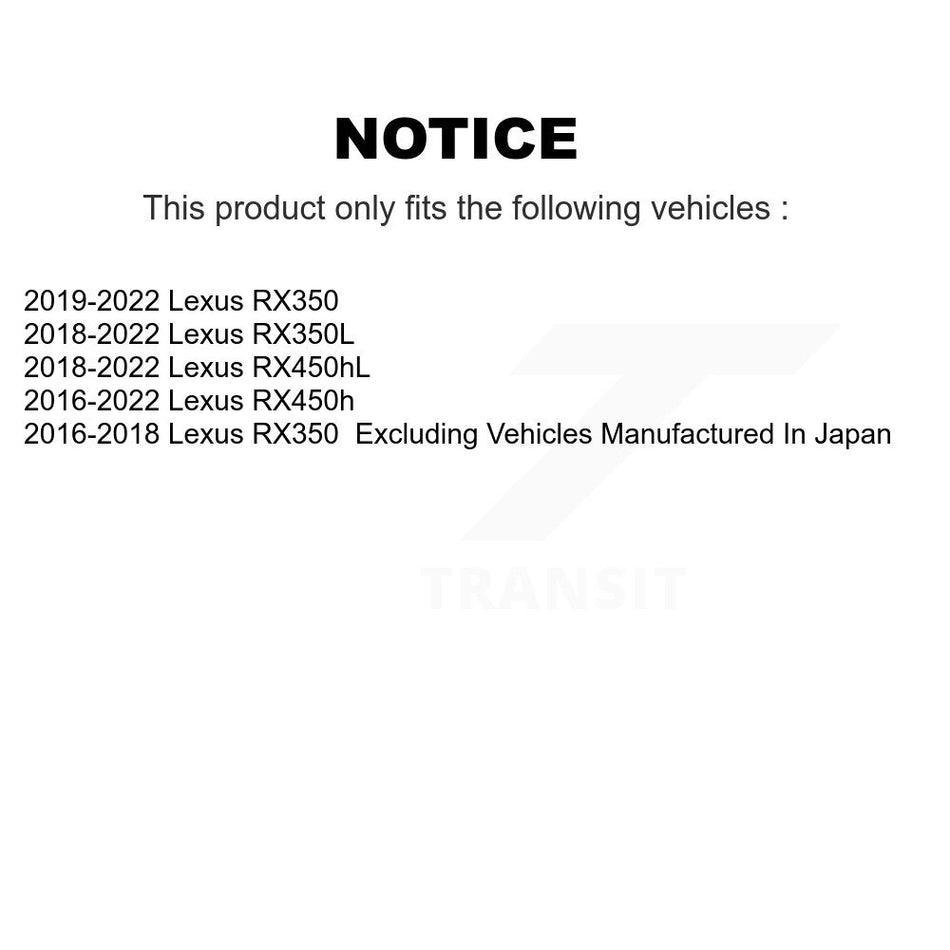 Rear Coated Disc Brake Rotors And Ceramic Pads Kit For Lexus RX350 RX450h RX350L RX450hL KGC-101534