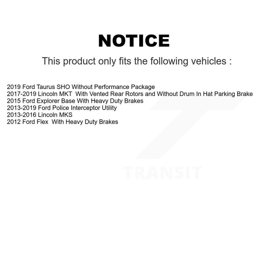 Rear Coated Disc Brake Rotors And Ceramic Pads Kit For Ford Explorer Police Interceptor Utility Lincoln MKS Flex Taurus MKT KGC-101537