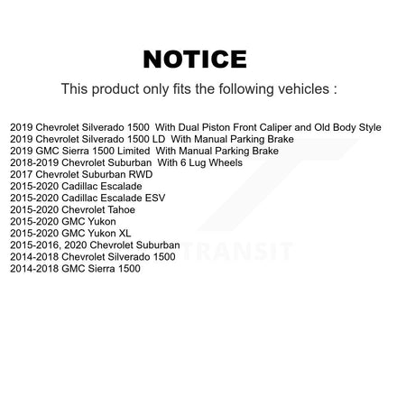 Rear Coat Brake Rotor Ceramic Pad Kit For Chevrolet GMC Silverado 1500 Sierra Tahoe Yukon KGC-101606