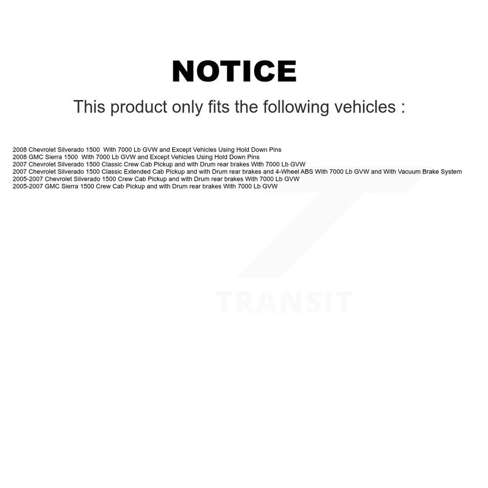 Front Rear Coated Disc Brake Rotors Ceramic Pads And Drum Kit (9Pc) For Chevrolet Silverado 1500 GMC Sierra Classic KGC-102090