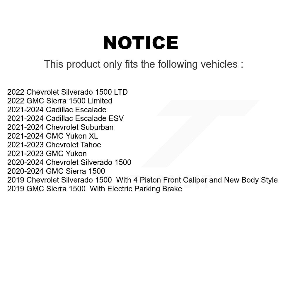 Rear Coat Brake Rotor Ceramic Pad Kit For GMC Chevrolet Silverado 1500 Sierra Yukon Tahoe KGC-102211