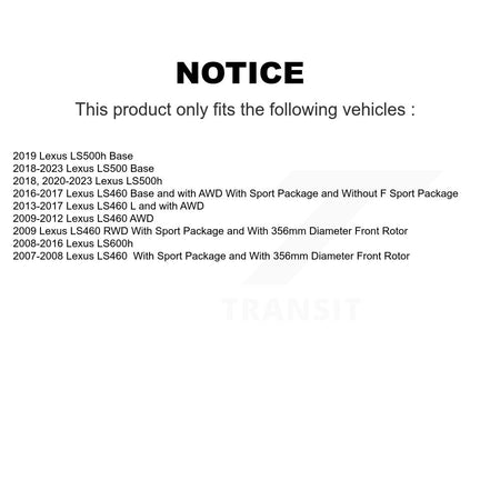 Front Coated Disc Brake Rotors And Ceramic Pads Kit For Lexus LS460 LS500 LS600h LS500h KGC-102661