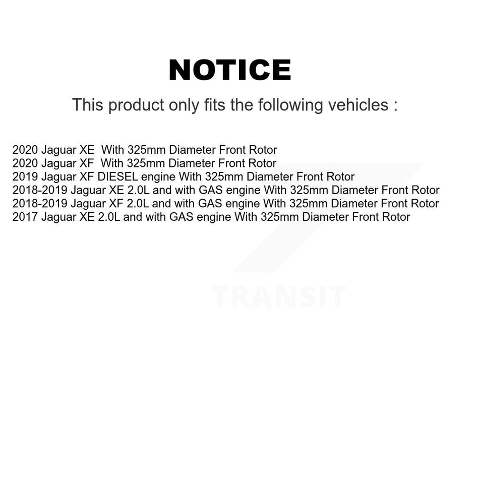 Front Coated Brake Rotor Ceramic Pad Kit For Jaguar XE XF With 325mm Diameter KGC-102785