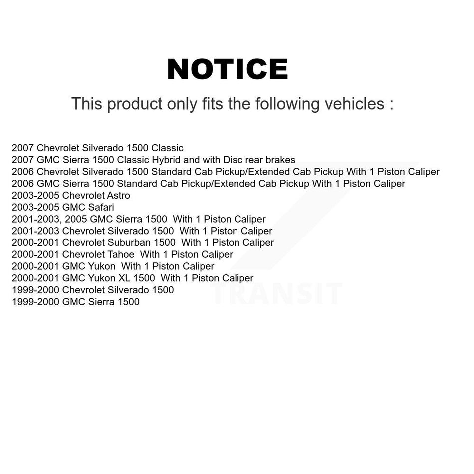 Rear Disc Coated Rotors Ceramic Pads & Parking Shoes Kit For Chevrolet GMC Silverado 1500 KGC-103061