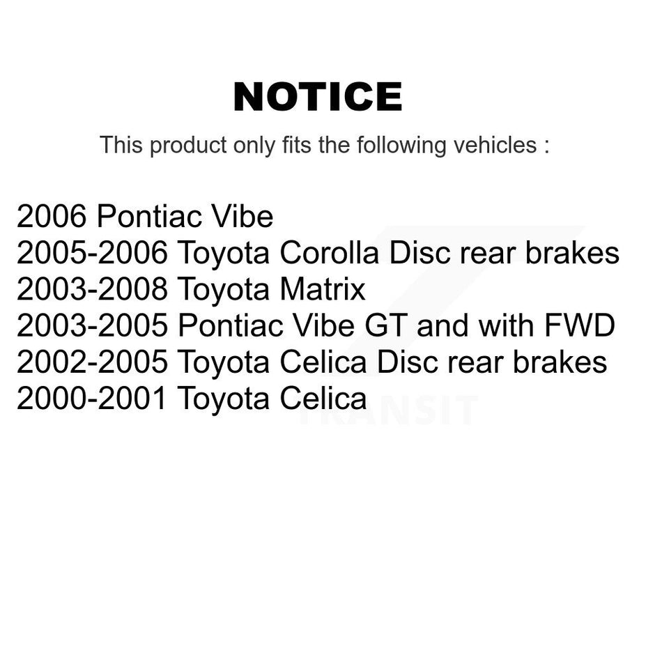 Rear Disc Coated Rotors Ceramic Pads Parking Shoes Kit For Toyota Matrix Corolla Pontiac KGC-103167