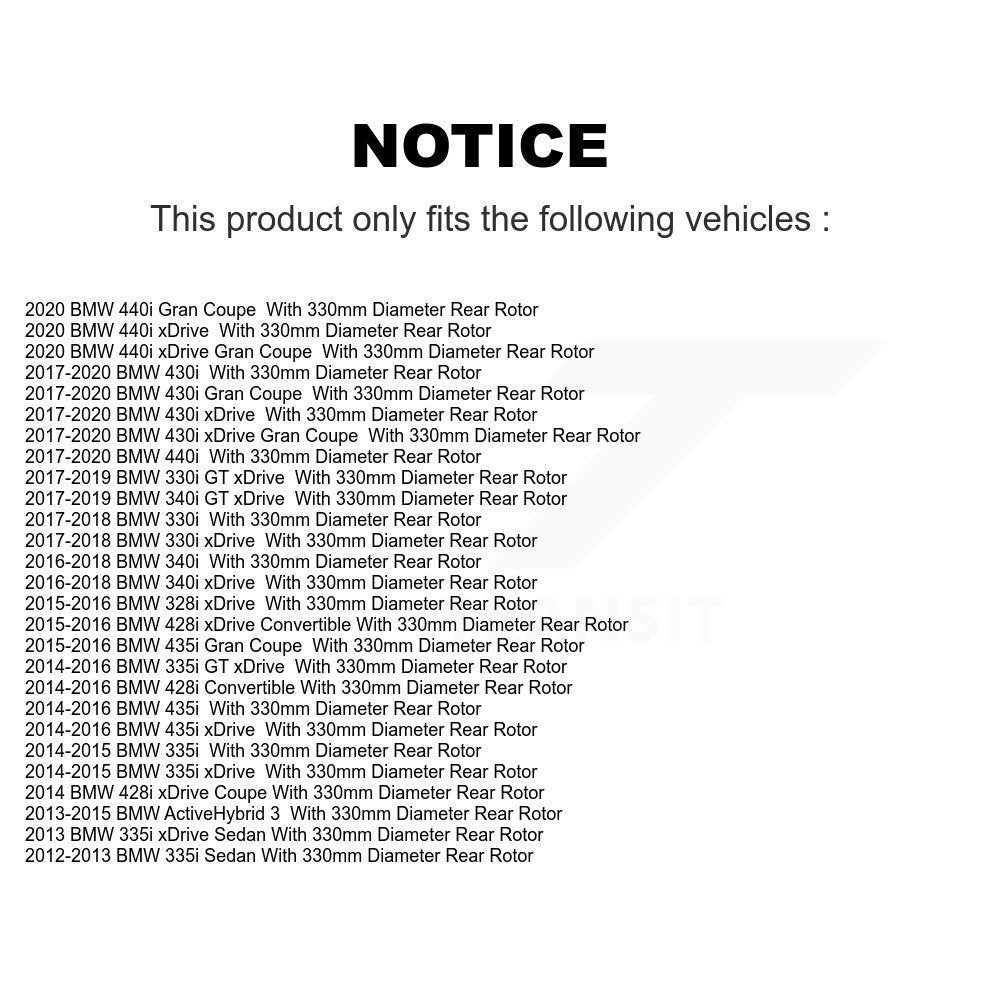 Rear Disc Coated Rotors Ceramic Pads Parking Shoes Hardware Kit For BMW 330i xDrive 328i KGC-103313