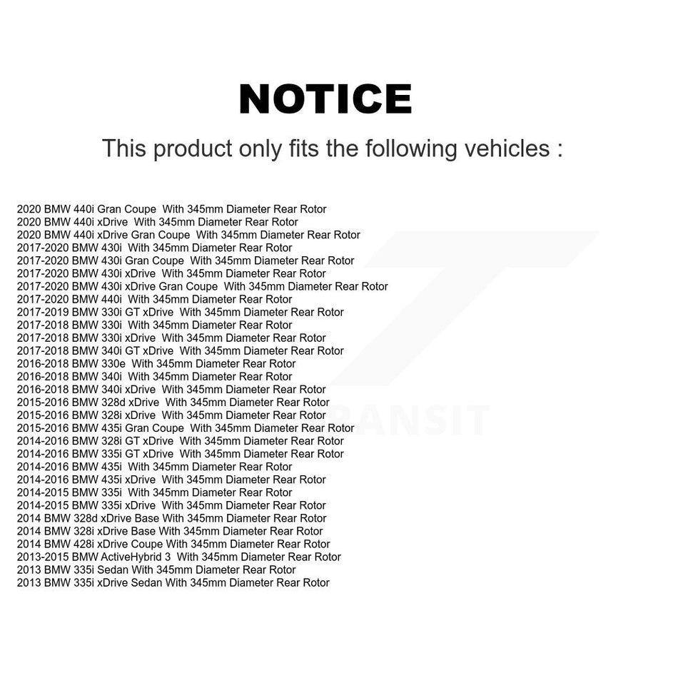 Rear Disc Coated Rotors Ceramic Pads Parking Shoes Hardware Kit For BMW 328i xDrive 330i KGC-103314
