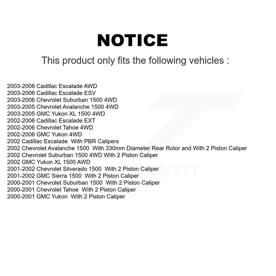 Rear Disc Coated Rotors Ceramic Pads Parking Shoes Hardware Kit For Chevrolet GMC Sierra KGC-103392