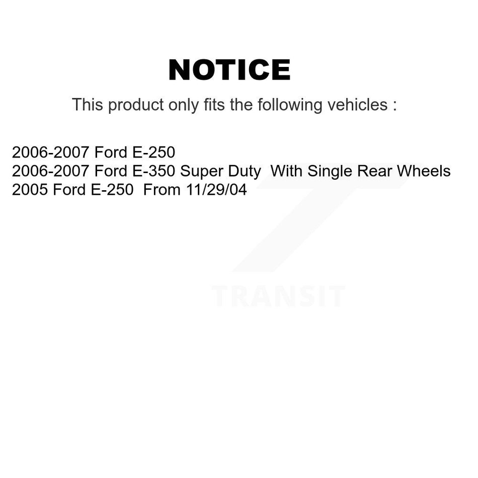 Rear Disc Coated Rotors Ceramic Pads Parking Shoes Hardware Kit For Ford E-350 Super Duty KGC-103439