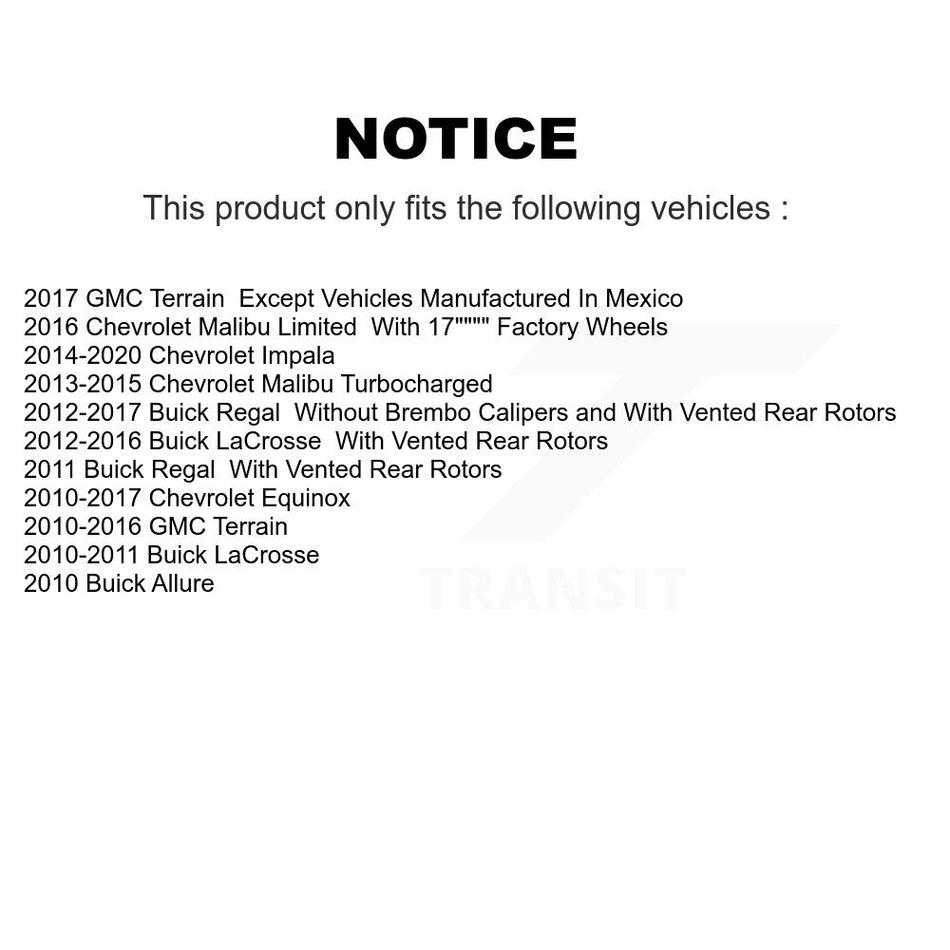 Front Coated Disc Brake Rotors And Semi-Metallic Pads Kit For Chevrolet Equinox GMC Terrain Malibu Buick Impala LaCrosse Regal Limited Allure KGF-100053