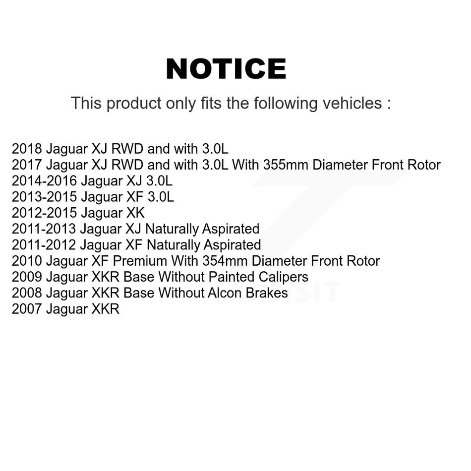 Front Coated Disc Brake Rotors And Semi-Metallic Pads Kit For Jaguar XF XJ XKR XK KGF-100399