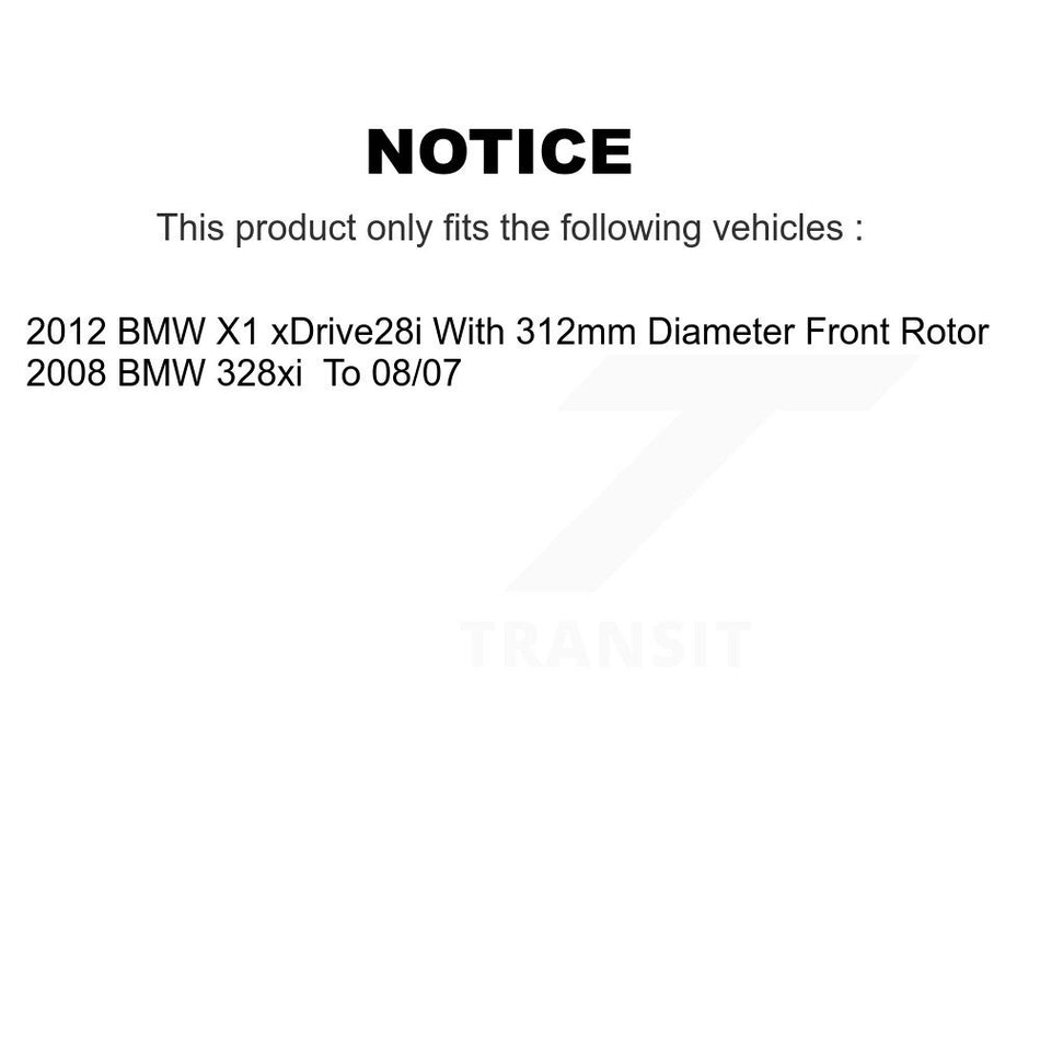 Front Coated Disc Brake Rotors And Semi-Metallic Pads Kit For 2008 BMW 328xi To 08 07 KGF-100402
