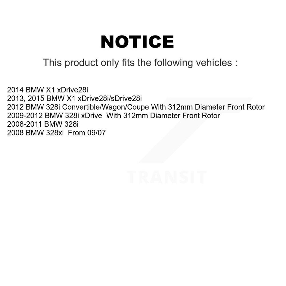 Front Coated Disc Brake Rotors And Semi-Metallic Pads Kit For BMW 328i xDrive X1 328xi 323i KGF-100405