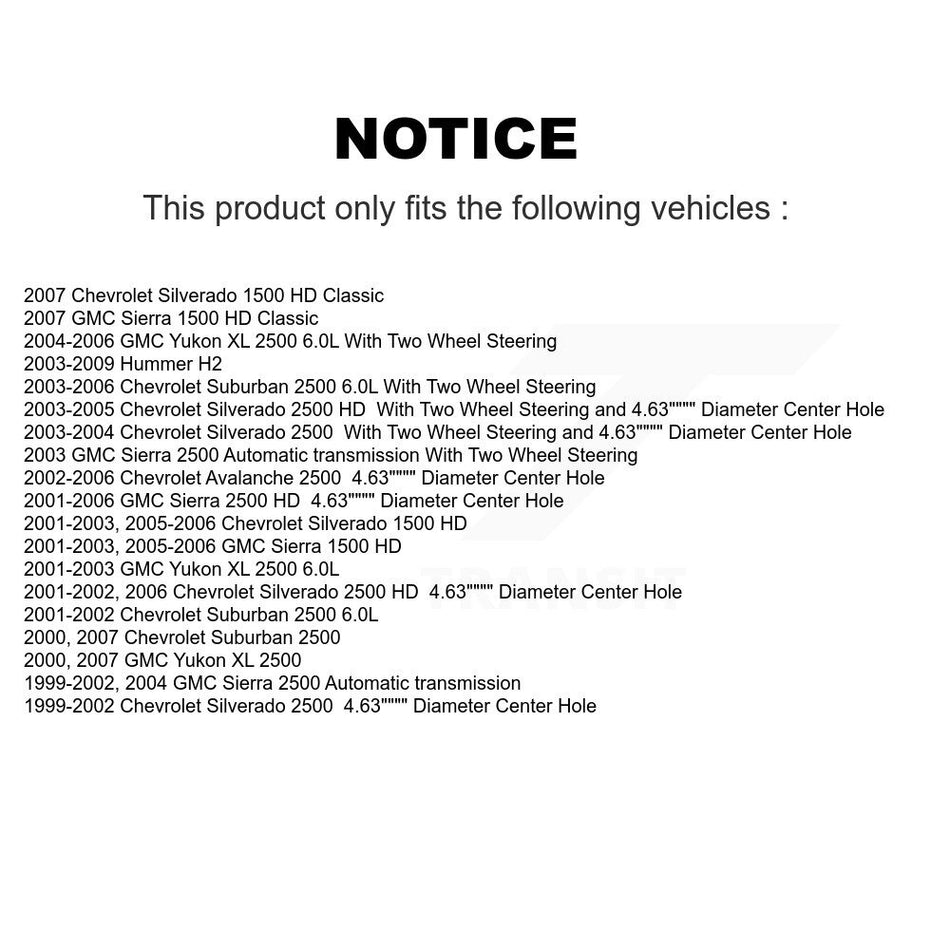 Front Rear Coated Disc Brake Rotors And Semi-Metallic Pads Kit For Chevrolet Silverado 2500 HD GMC Sierra Hummer H2 1500 Suburban Yukon XL Avalanche Classic KGF-100564