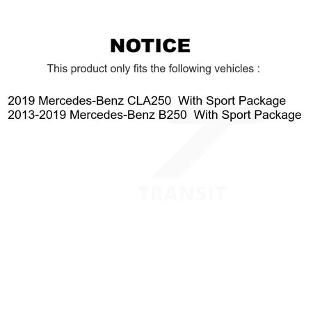 Front Rear Coated Disc Brake Rotors & Semi-Metallic Pad Kit For Mercedes-Benz B250 CLA250 KGF-101155