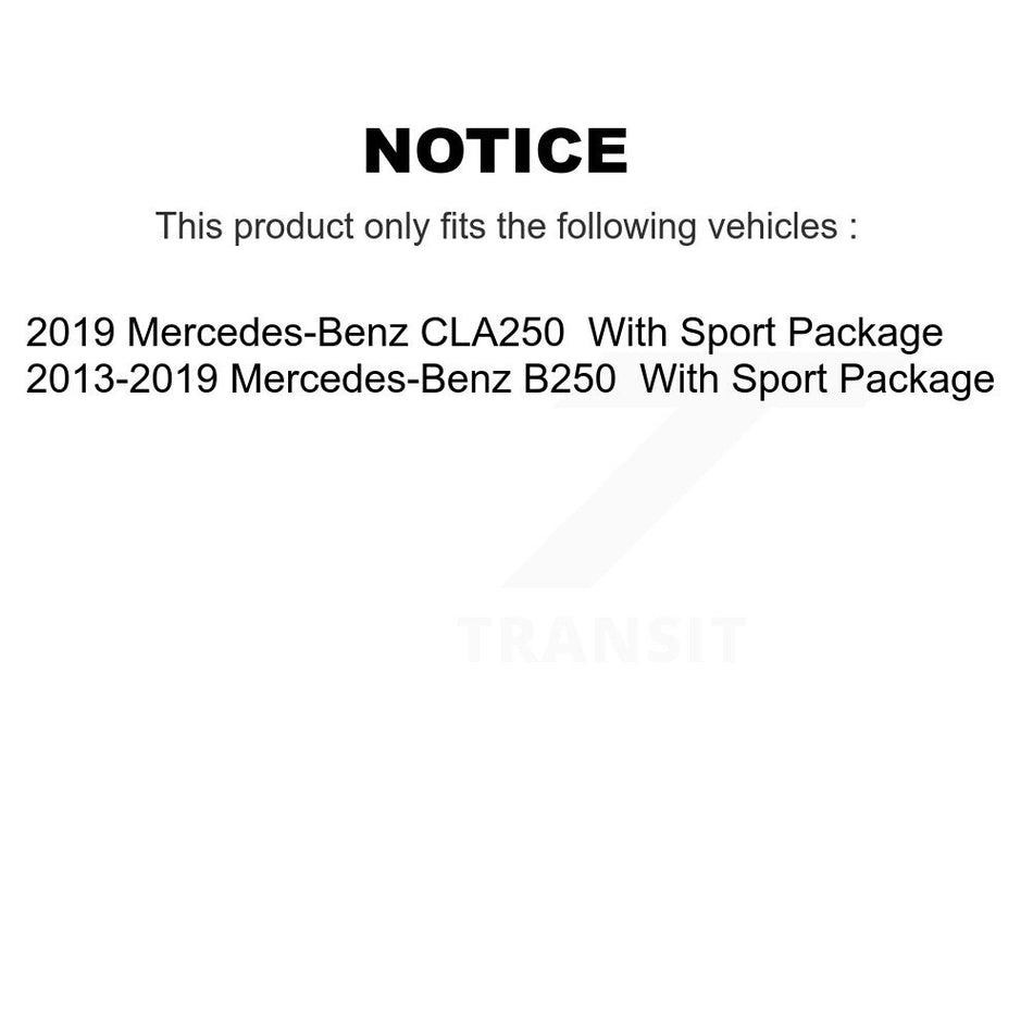 Front Rear Coated Disc Brake Rotors & Semi-Metallic Pad Kit For Mercedes-Benz B250 CLA250 KGF-101155