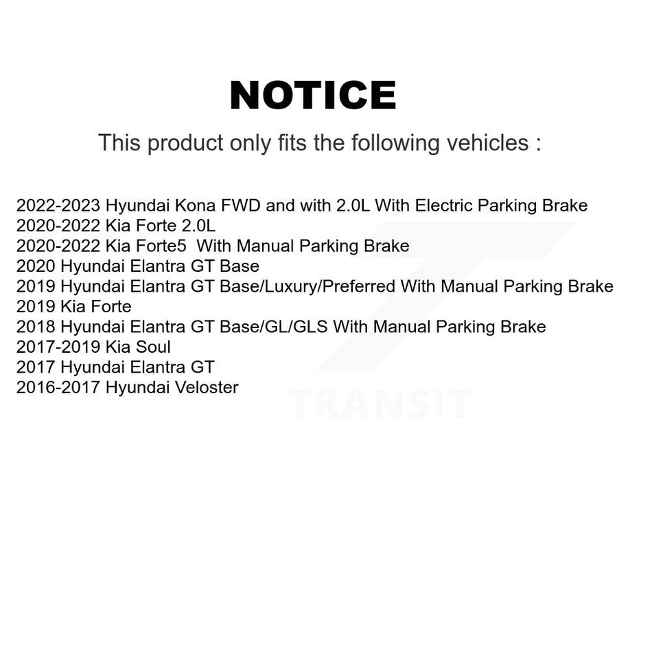 Rear Coated Disc Brake Rotors And Semi-Metallic Pads Kit For Kia Soul Forte Hyundai Veloster Elantra GT Kona Forte5 KGF-101530