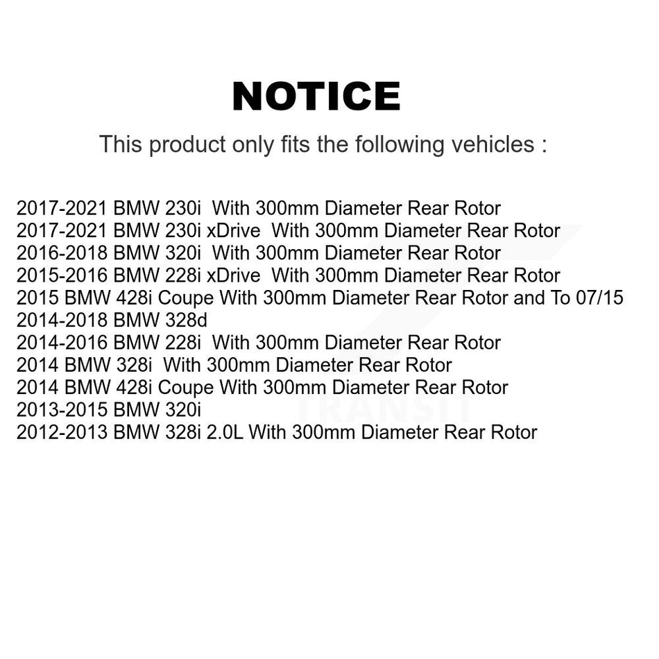 Rear Coated Disc Brake Rotors And Semi-Metallic Pads Kit For BMW 328i 320i 428i 228i 230i 328d xDrive KGF-101567