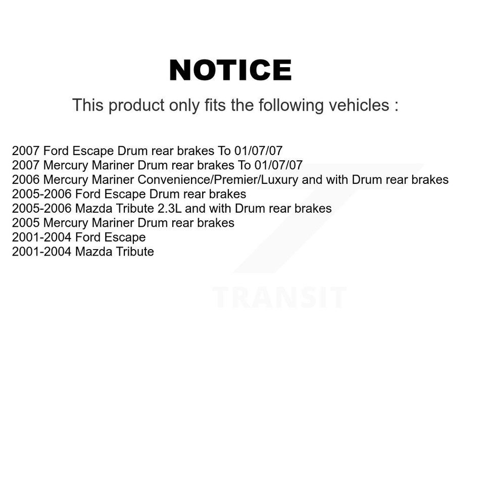 Front Rear Coated Disc Brake Rotors Semi-Metallic Pads And Drum Kit (7Pc) For Ford Escape Mazda Tribute Mercury Mariner KGF-101598