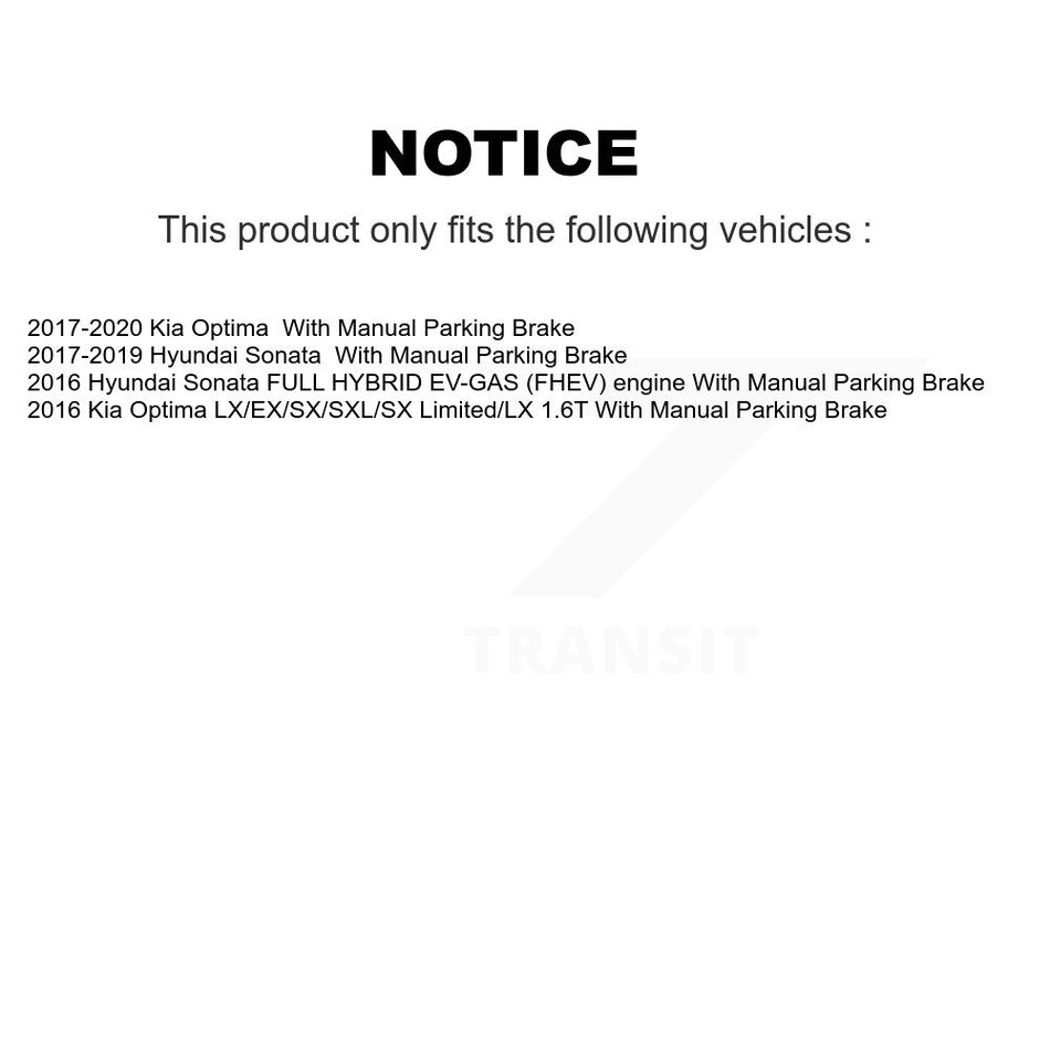 Rear Coated Disc Brake Rotors And Semi-Metallic Pads Kit For Hyundai Sonata Kia Optima With Manual Parking KGF-101768