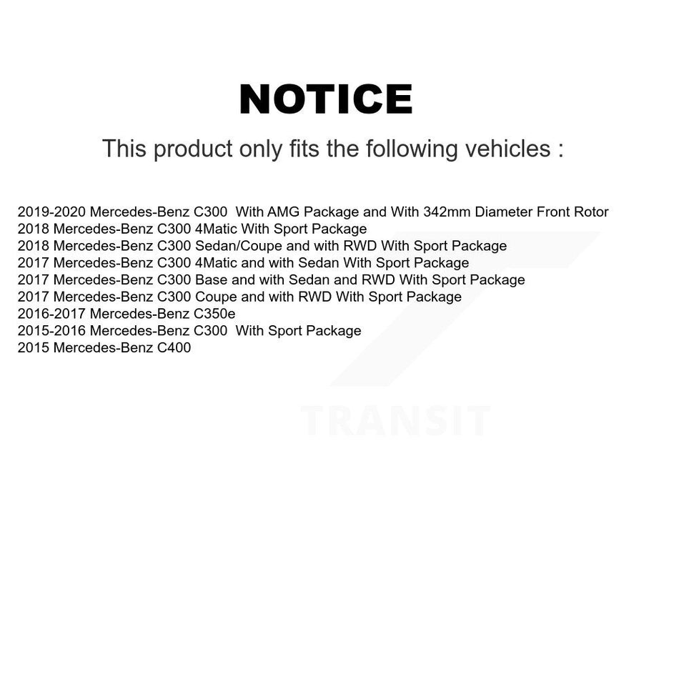 Front Coated Disc Brake Rotor And Semi-Metallic Pad Kit For Mercedes-Benz C300 C400 C350e KGF-102789