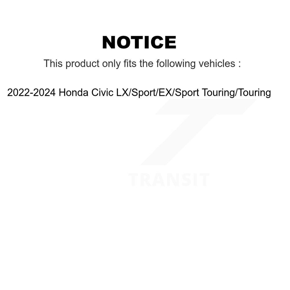 Front Rear Coated Disc Brake Rotors And Semi-Metallic Pads Kit For Honda Civic KGF-102869