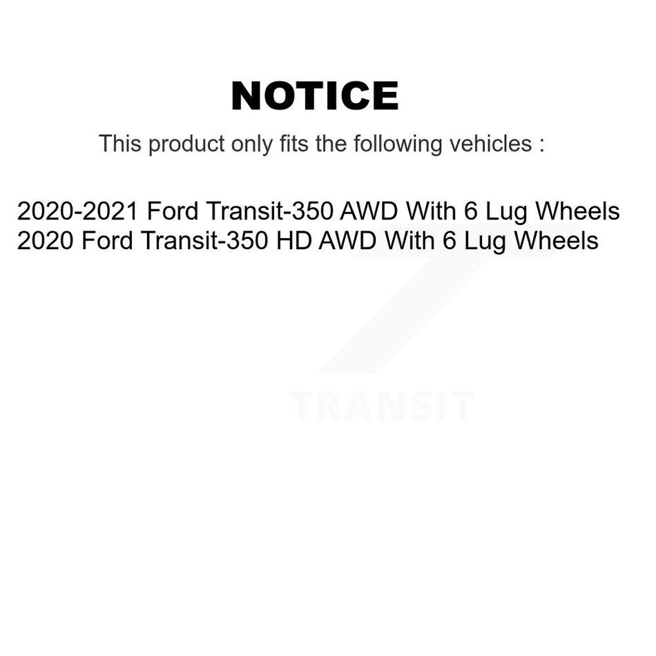 Rear Coat Brake Rotor Semi-Metallic Pad Kit For Ford Transit-350 HD With 6 Lug Wheels AWD KGF-102885
