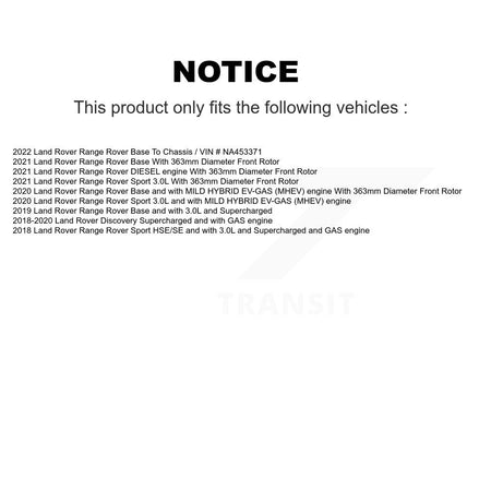 Front Coated Disc Brake Rotors Semi-Metallic Pad Kit For Land Rover Range Sport Discovery KGF-103044