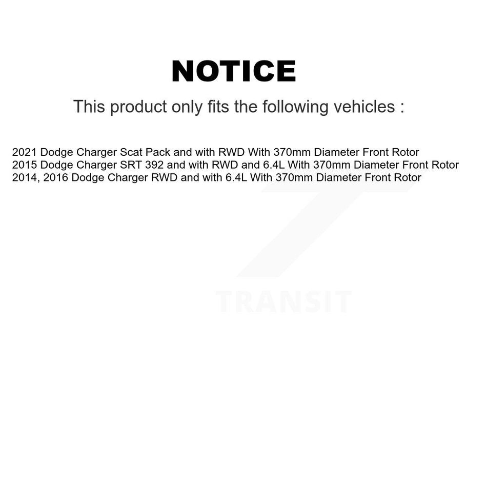 Front Rear Coated Disc Brake Rotors And Semi-Metallic Pads Kit For Dodge Charger KGF-103130