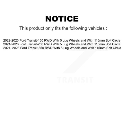 Front Rear Coated Brake Rotors Semi-Metallic Pad Kit For Ford Transit-250 Transit-350 RWD KGF-103151