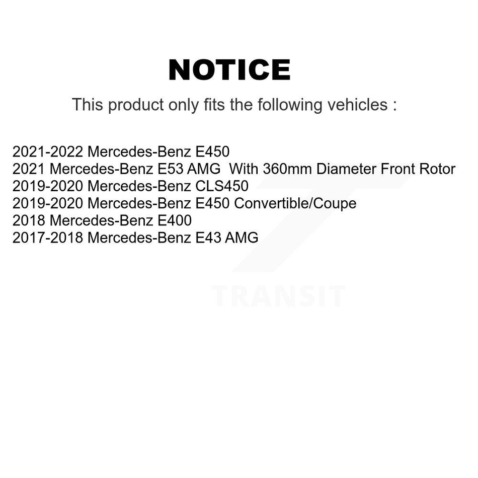 Front Rear Coated Brake Rotor & Semi-Metallic Pad Kit For Mercedes-Benz E400 E450 E43 AMG KGF-103177