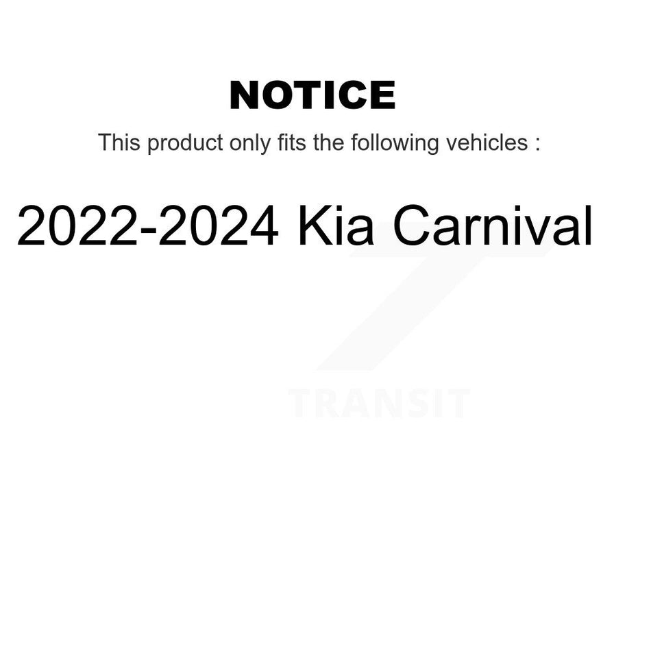 Front Rear Coated Disc Brake Rotors And Semi-Metallic Pads Kit For 2022-2024 Kia Carnival KGF-103188