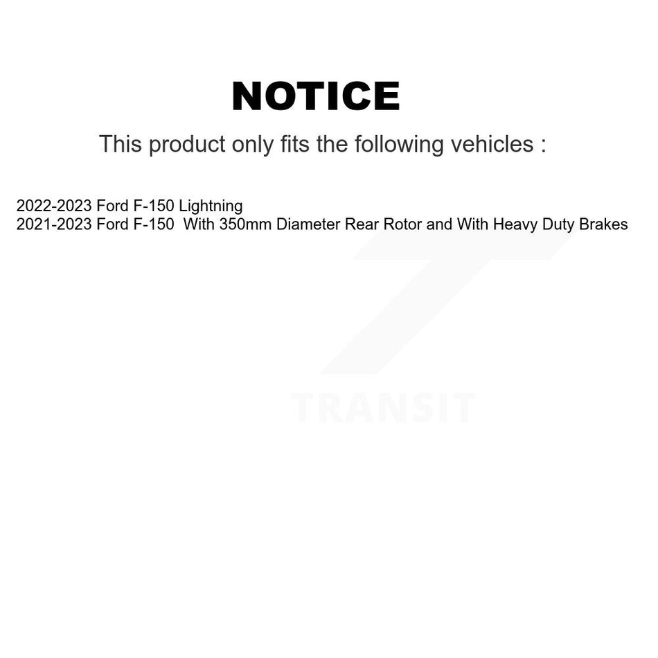 Rear Coated Disc Brake Rotors And Semi-Metallic Pads Kit For Ford F-150 Lightning KGF-103319