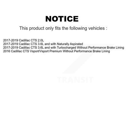 Rear Disc Coated Rotors Semi-Metallic Pads And Parking Brake Shoes Kit For Cadillac CTS KGF-103419