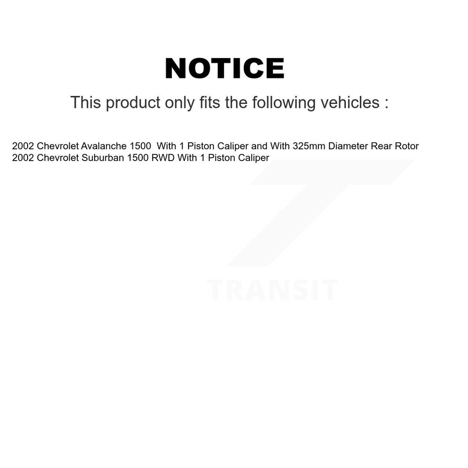 Rear Disc Coated Rotors Semi-Metallic Pads Parking Shoes Kit For Chevrolet Avalanche 1500 KGF-103521
