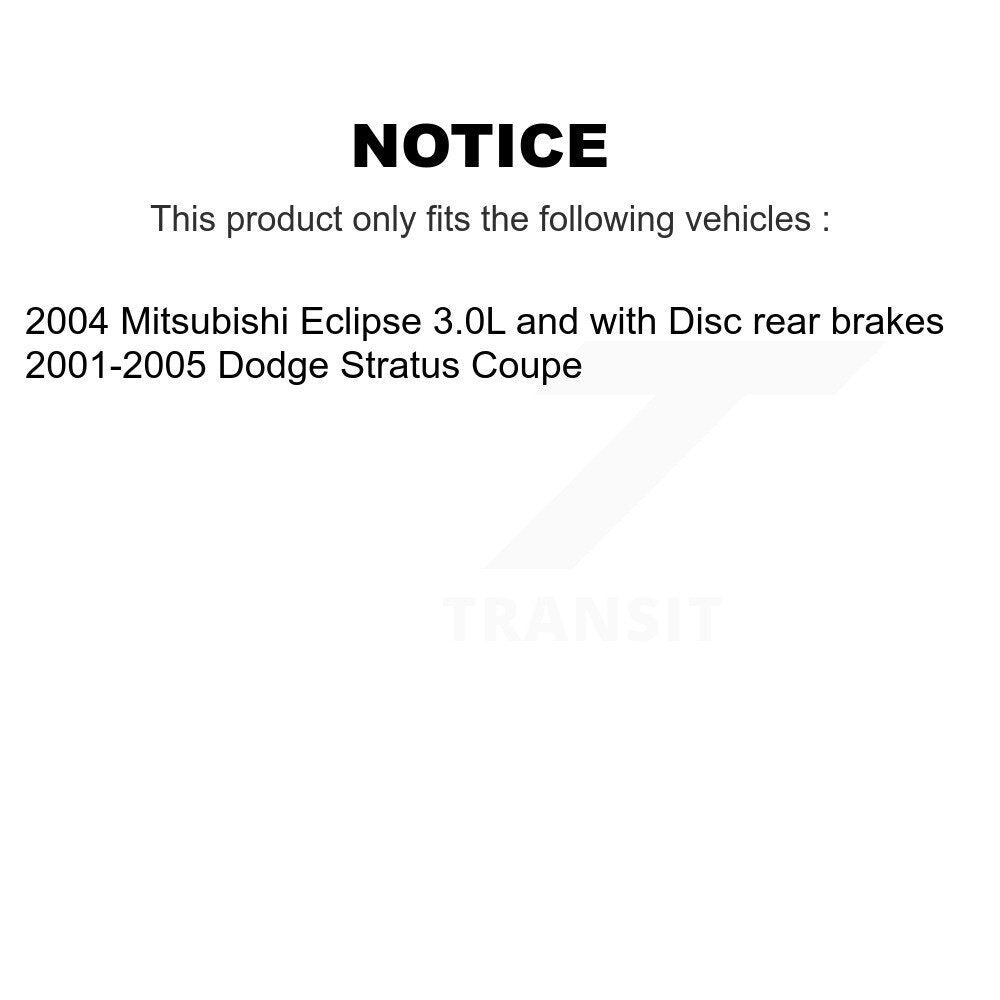 Rear Disc Coated Rotors Semi-Metallic Pads Parking Shoes Kit For Mitsubishi Eclipse Dodge KGF-103559