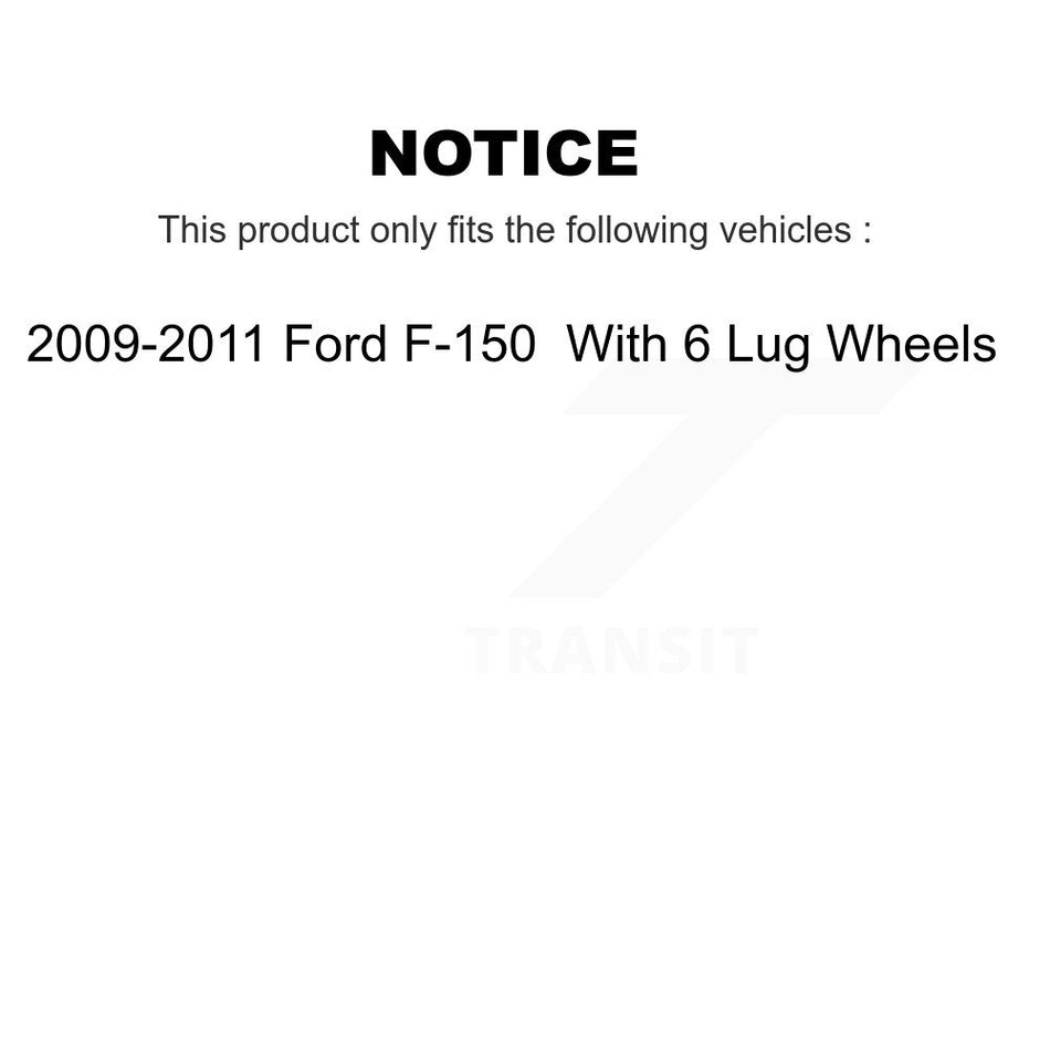 Rear Disc Coated Rotors Semi-Metallic Pads And Parking Brake Shoes Kit For Ford F-150 KGF-103617
