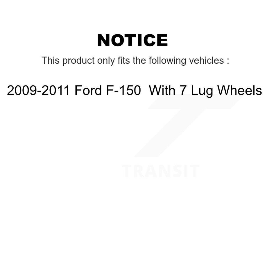 Rear Disc Coated Rotors Semi-Metallic Pads And Parking Brake Shoes Kit For Ford F-150 KGF-103618