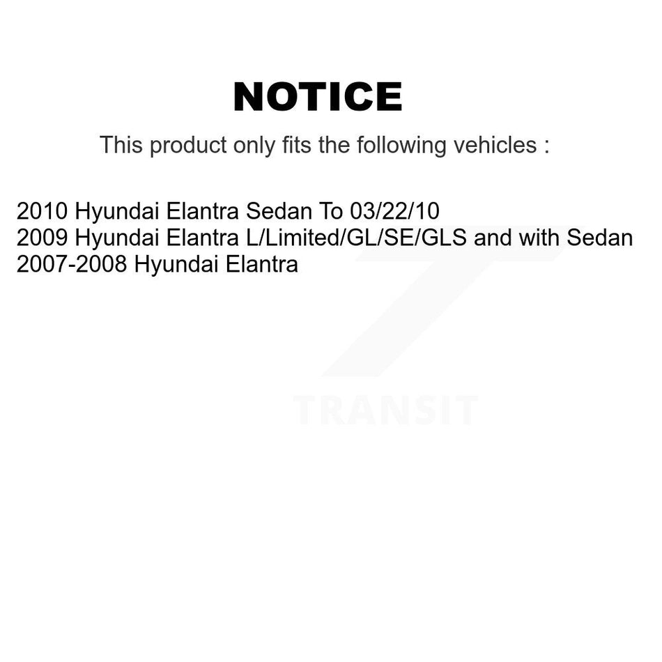 Rear Disc Coated Rotors Semi-Metallic Pads & Parking Brake Shoes Kit For Hyundai Elantra KGF-103668
