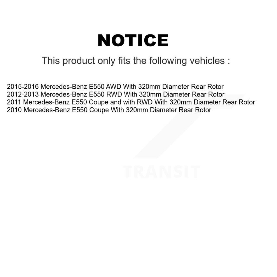 Rear Disc Coated Rotors Semi-Metallic Pads Parking Brake Shoes Kit For Mercedes-Benz E550 KGF-103690
