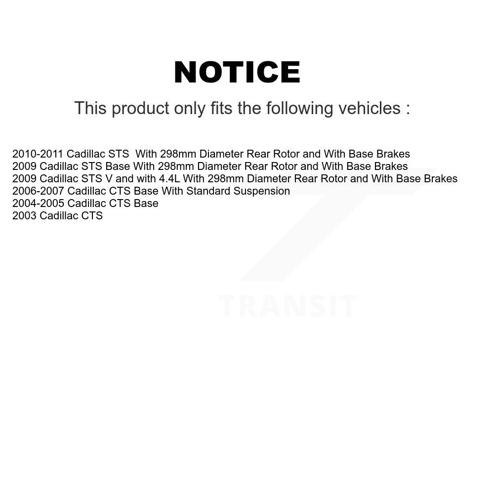 Rear Disc Coated Rotors Semi-Metallic Pads Parking Shoes & Hardware Kit For Cadillac CTS KGF-103837