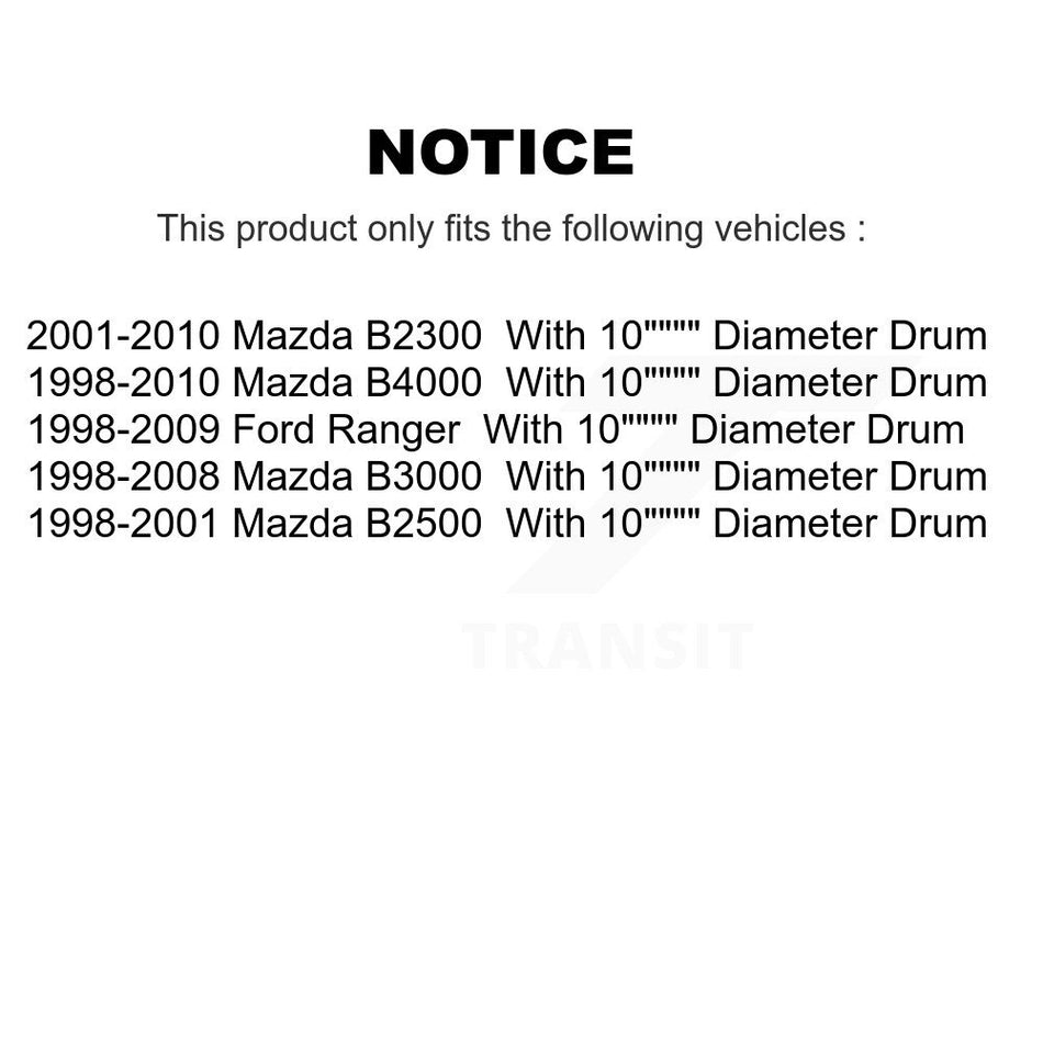 Rear Coated Brake Drum Shoes Spring And Cylinders Kit For Ford Ranger Mazda B3000 B2500 B4000 B2300 With 10" Diameter KGN-100091