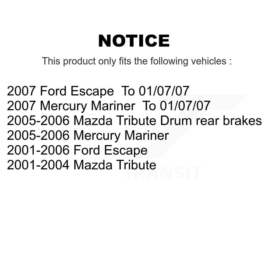 Rear Coated Brake Drum Shoes Spring And Cylinders Kit For Ford Escape Mazda Tribute Mercury Mariner KGN-100102