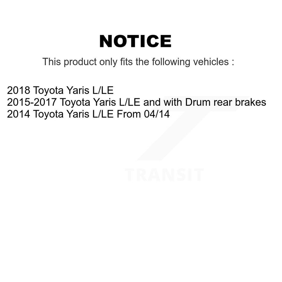 Rear Coated Brake Drum Shoes Spring And Cylinders Kit (6Pc) For Toyota Yaris KGN-100187