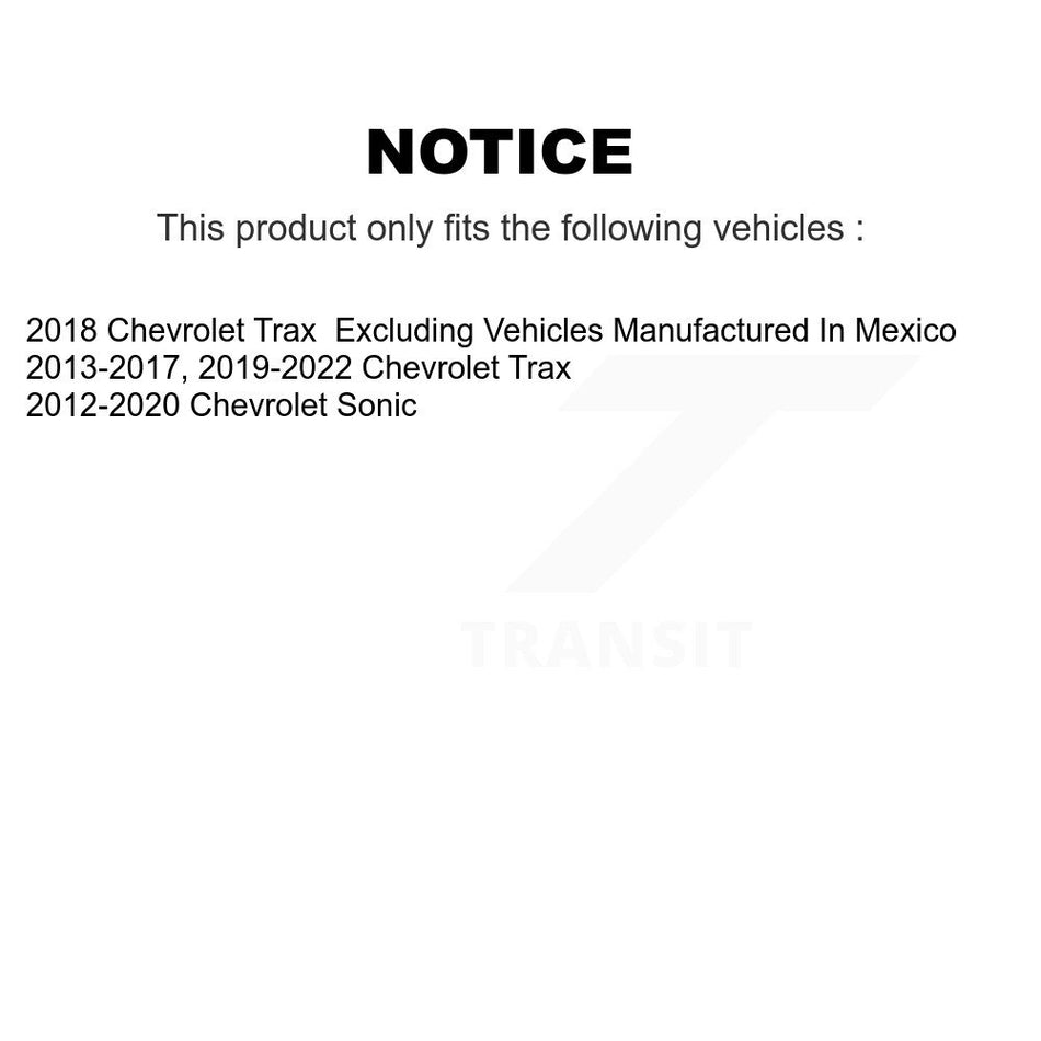Rear Coated Brake Drum Shoes Kit For Chevrolet Trax Sonic KGN-100197