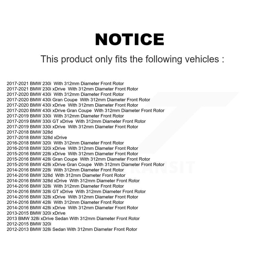 Front Coated Disc Brake Rotors And Semi-Metallic Pads Kit For BMW 328i xDrive 320i 330i 428i 430i Gran Coupe GT 328d 228i 230i KGS-100408